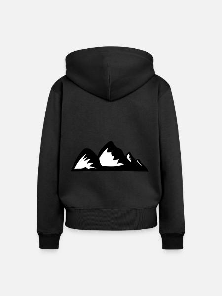Berge Berg Gebirge 12 - Frauen Premium Bio Zip Hoodie - Schwarz