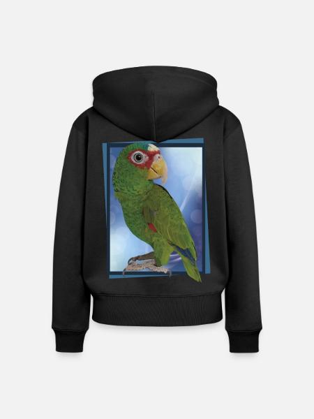 Weißstirnpapagei - Frauen Premium Bio Zip Hoodie - Schwarz