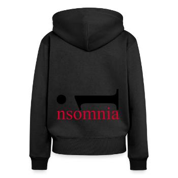 Insomnia. Sleep? What Is That? Mind over Mattress. - Women's Premium Organic Zip Hoodie - black - Back - Julia (174cm)