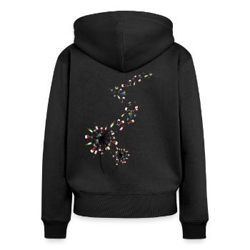 Vin pissenlit pissenlit cadeau amateur de vin - Sweat à capuche zippé Premium bio Femme - noir - Dos - Julia (174cm)