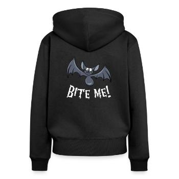 Faites moi plaisir! Chauve-souris douce. Chauve-souris vampire - Sweat à capuche zippé Premium bio Femme - noir - Dos - Julia (174cm)