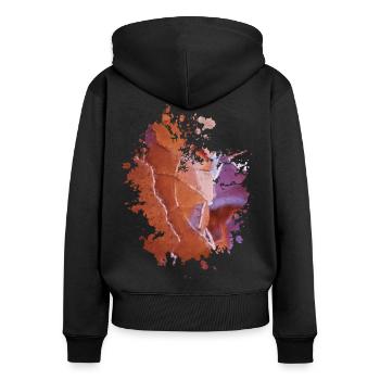Eischalen - Frauen Premium Bio Zip Hoodie - Schwarz - Hinten - Julia (174cm)