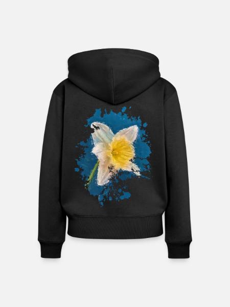Blume - Frauen Premium Bio Zip Hoodie - Schwarz