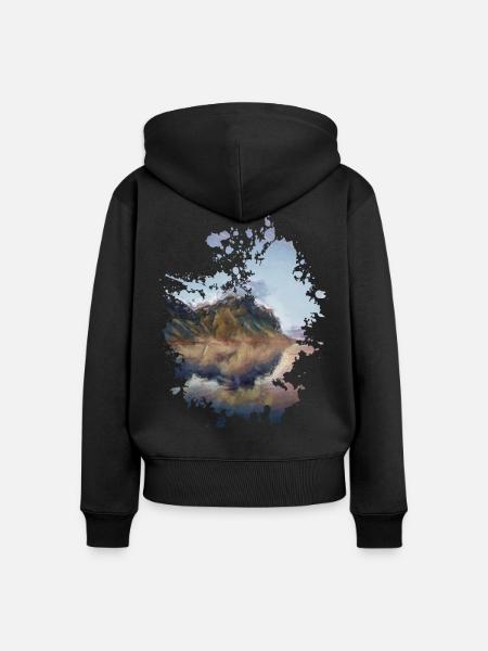 Landschaft - Frauen Premium Bio Zip Hoodie - Schwarz