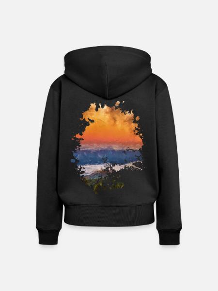 Strand - Frauen Premium Bio Zip Hoodie - Schwarz