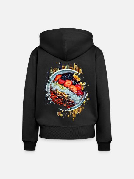 Fruit Bowl - Frauen Premium Bio Zip Hoodie - Schwarz