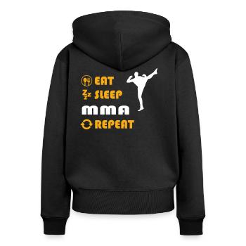 Mma - present for men and women - Frauen Premium Bio Zip Hoodie - Schwarz - Hinten - Julia (174cm)