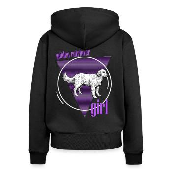 Goldenretrievers, Golden Retrievers, Golden Retrie - Sweat à capuche zippé Premium bio Femme - noir - Dos - Julia (174cm)