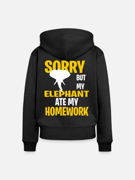 Funny Elephant Present Idea - Frauen Premium Bio Zip Hoodie - Schwarz