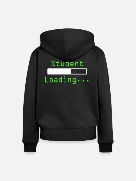 Nerdy Student Shirt - Frauen Premium Bio Zip Hoodie - Schwarz