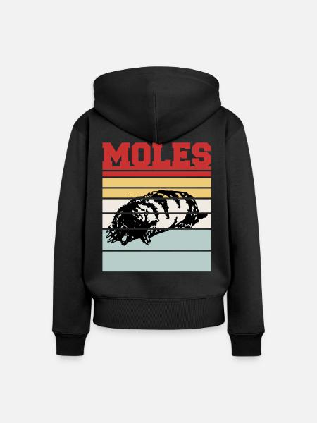 MOLES - Frauen Premium Bio Zip Hoodie - Schwarz