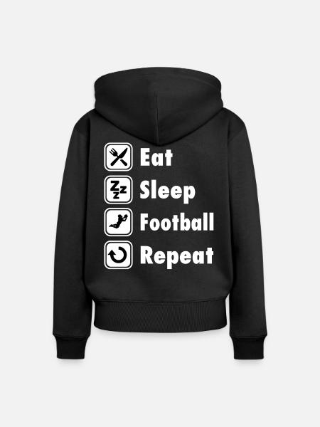 Funny Football Tshirt - Frauen Premium Bio Zip Hoodie - Schwarz
