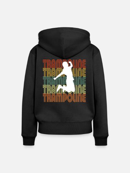 TRAMPOLINE - Frauen Premium Bio Zip Hoodie - Schwarz