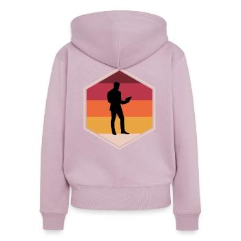 Good Programming Tshirt - Frauen Premium Bio Zip Hoodie - Altrosa - Hinten - Julia (174cm)