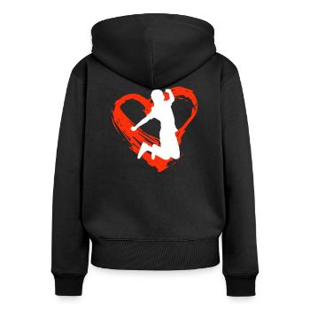 A Heart For Trampoline - Sweat à capuche zippé Premium bio Femme - noir - Dos - Julia (174cm)