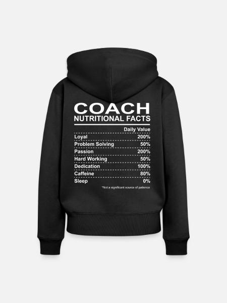 Coach Nutritional Facts - Frauen Premium Bio Zip Hoodie - Schwarz