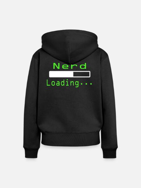 Nerdy Nerd T-Shirt - Frauen Premium Bio Zip Hoodie - Schwarz