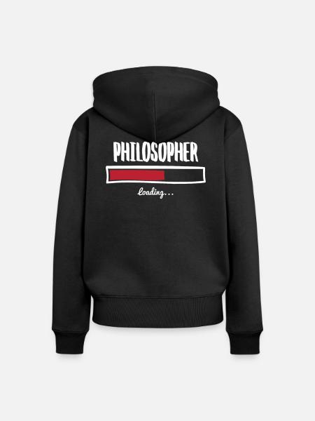 Funny Philosopher Design - Frauen Premium Bio Zip Hoodie - Schwarz