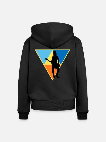 Distressed Musician - Frauen Premium Bio Zip Hoodie - Schwarz