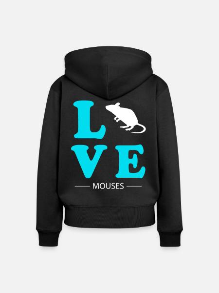 Mouse - Frauen Premium Bio Zip Hoodie - Schwarz
