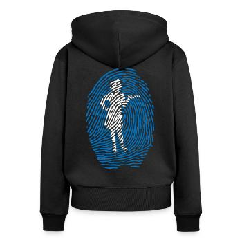 In My Dna Waitress Shirt - Frauen Premium Bio Zip Hoodie - Schwarz - Hinten - Julia (174cm)