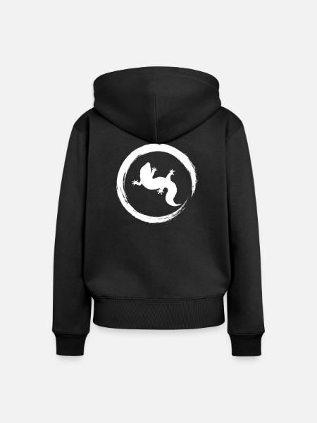 leopard gecko - Frauen Premium Bio Zip Hoodie - Schwarz