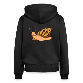 Comic Achatschnecken - Schnecken - Frauen Premium Bio Zip Hoodie - Schwarz - Hinten - Julia (174cm)