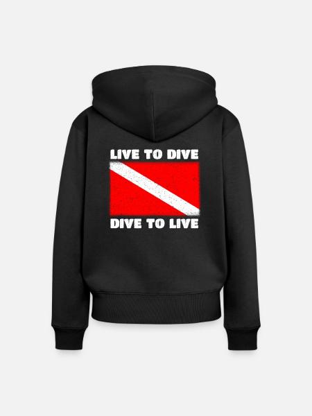 Taucher Scuba Diving Spruch - Frauen Premium Bio Zip Hoodie - Schwarz