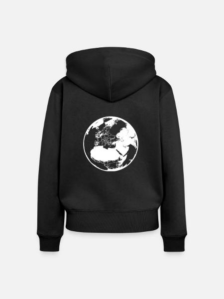 Erde - Frauen Premium Bio Zip Hoodie - Schwarz
