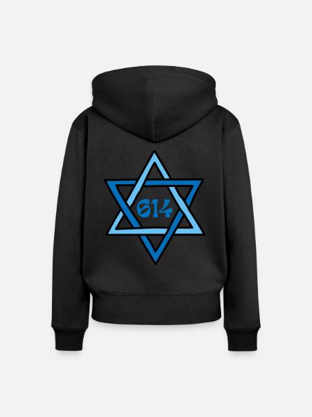 614 Gebot des Judentums - Frauen Premium Bio Zip Hoodie - Schwarz