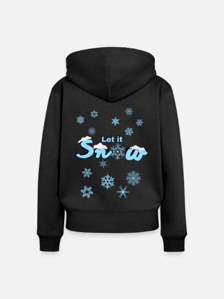 Let it snow - Frauen Premium Bio Zip Hoodie - Schwarz