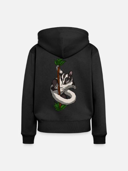 Sugar Glider Pole Dancing Animal - Frauen Premium Bio Zip Hoodie - Schwarz