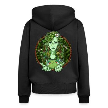 végétal d’Ayahuasca - Sweat à capuche zippé Premium bio Femme - noir - Dos - Julia (174cm)