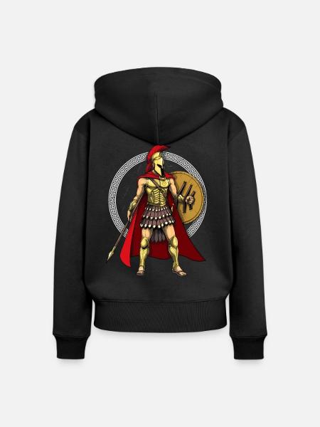 Spartan Warrior - Frauen Premium Bio Zip Hoodie - Schwarz