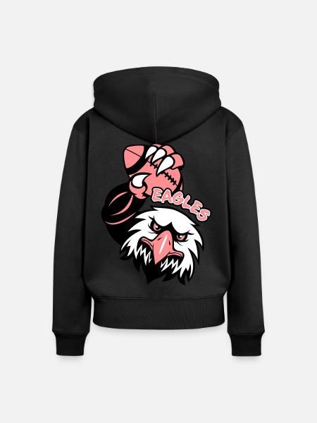 Eagles Rugby - Frauen Premium Bio Zip Hoodie - Schwarz