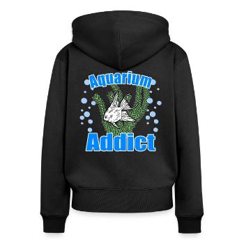 Aquarium Addict aquarist aquaristic - Women's Premium Organic Zip Hoodie - black - Back - Julia (174cm)