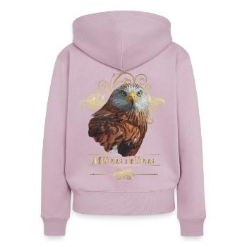 Echter Milan - Frauen Premium Bio Zip Hoodie - Altrosa - Hinten - Julia (174cm)