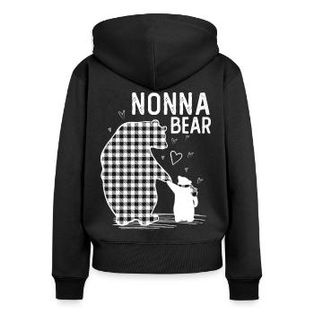 Ours Nonna - Sweat à capuche zippé Premium bio Femme - noir - Dos - Julia (174cm)