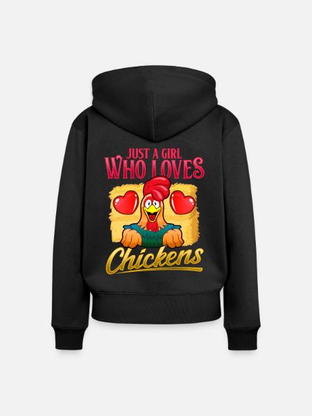 Huhn Hahn Hähnchen - Frauen Premium Bio Zip Hoodie - Schwarz