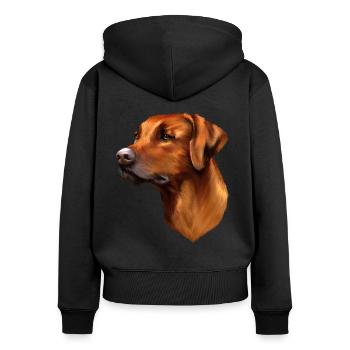 Rhodesian Ridgeback - Women's Premium Organic Zip Hoodie - black - Back - Julia (174cm)