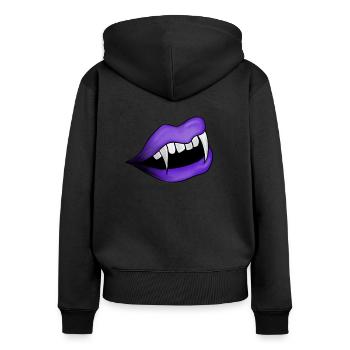 Vampir - Frauen Premium Bio Zip Hoodie - Schwarz - Hinten - Julia (174cm)