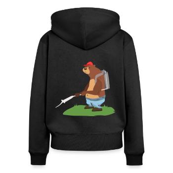 Exterminator ours cadeau de travailleur de contrôle des parasites - Sweat à capuche zippé Premium bio Femme - noir - Dos - Julia (174cm)