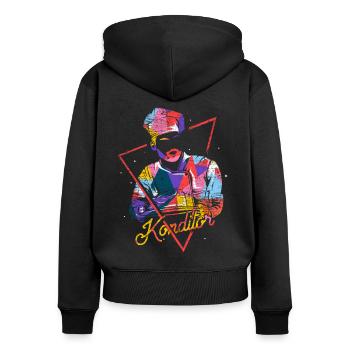 Pâtissier - Sweat à capuche zippé Premium bio Femme - noir - Dos - Julia (174cm)