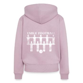 Cadeau de baby-foot - Sweat à capuche zippé Premium bio Femme - rose poudré - Dos - Julia (174cm)