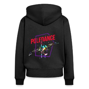 Pole Dance - Frauen Premium Bio Zip Hoodie - Schwarz - Hinten - Julia (174cm)