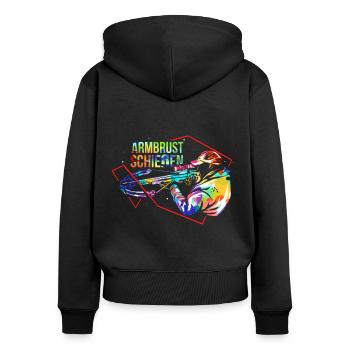 Crossbow shooting gift - Women's Premium Organic Zip Hoodie - black - Back - Julia (174cm)