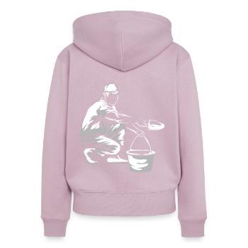 fish farmer - Women's Premium Organic Zip Hoodie - dusky pink - Back - Julia (174cm)