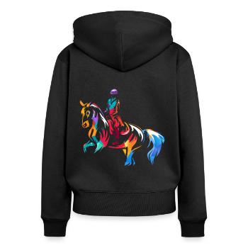 dressage - Sweat à capuche zippé Premium bio Femme - noir - Dos - Julia (174cm)