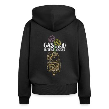 Gastroenterologen Geschenk - Frauen Premium Bio Zip Hoodie - Schwarz - Hinten - Julia (174cm)