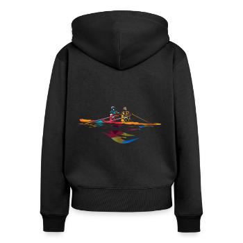 Aviron - Sweat à capuche zippé Premium bio Femme - noir - Dos - Julia (174cm)